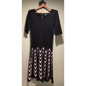 *Rescue Animal Fundraiser*Gabby Skye Wavy Chevron Knit Fit Flare Sweater Dress M